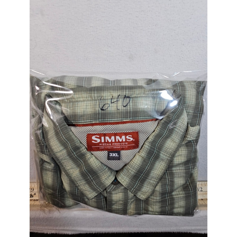 Simms Fishing Products Mens 3XL Plaid Long Sleeve Snap Button Fishing Shirt Grey - Picture 11 of 11